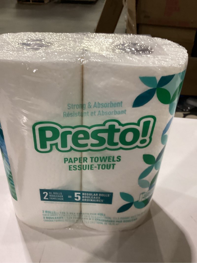 Condition photo showing item condition for Amazon Brand - Presto! Kitchen Paper Towels - Flex-a-Size, 128 Sheet Family Roll, 2 Rolls Huge 1 Rolls (Pack of 2)
