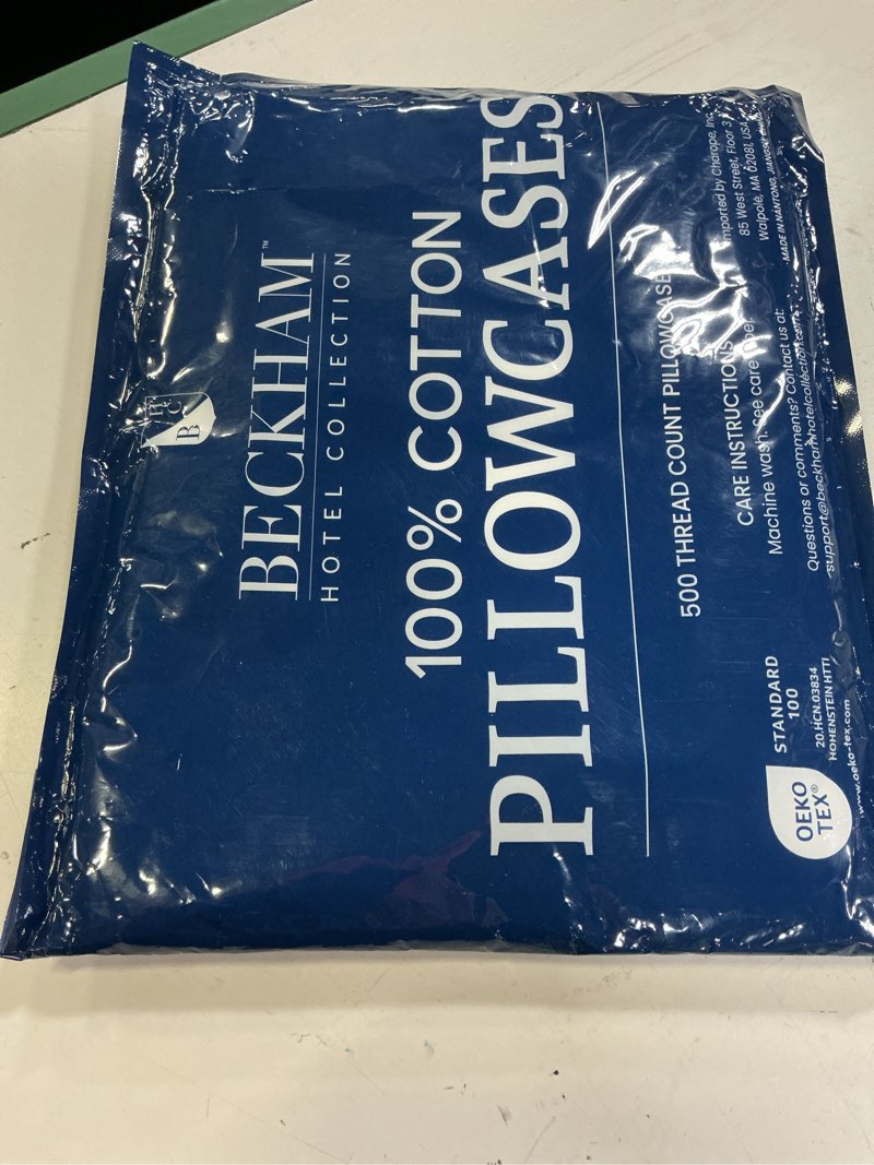 Condition photo showing New/Like New for beckham hotel collection pillowcases king size set of 2, cool touch cotton sateen fabric, 500tc, silky smooth & soft, open end, white 01 - white king (2 pillowcases)