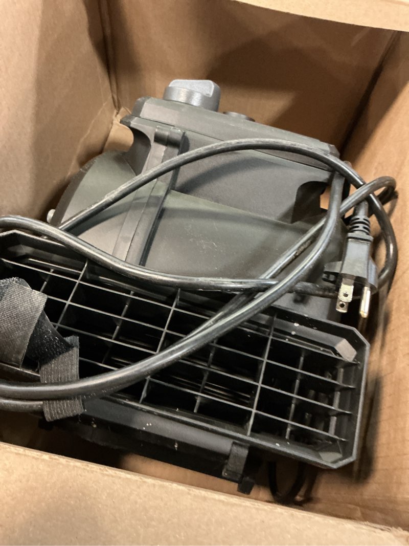 Condition photo showing As Is for vacmaster am201r 3 speed floor fan, 156w 550 cfm air mover, utility blower fan, carpet dryer for drying, cooling & circulation black