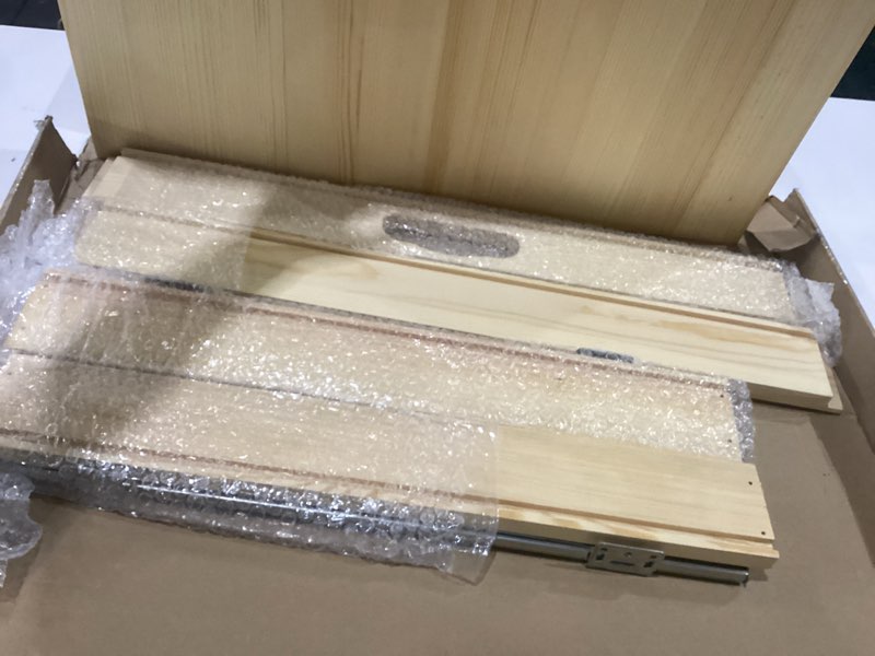 Condition photo showing Good Condition for pull out cabinet organizer, soft close wooden slide out drawers for pots and pans, full-extension roll out shelves for kitchen cabinets, pantry organization, bottom & side mount(26"w x 21"d x 3.4''h) 26"wide-21"deep (1pack)
