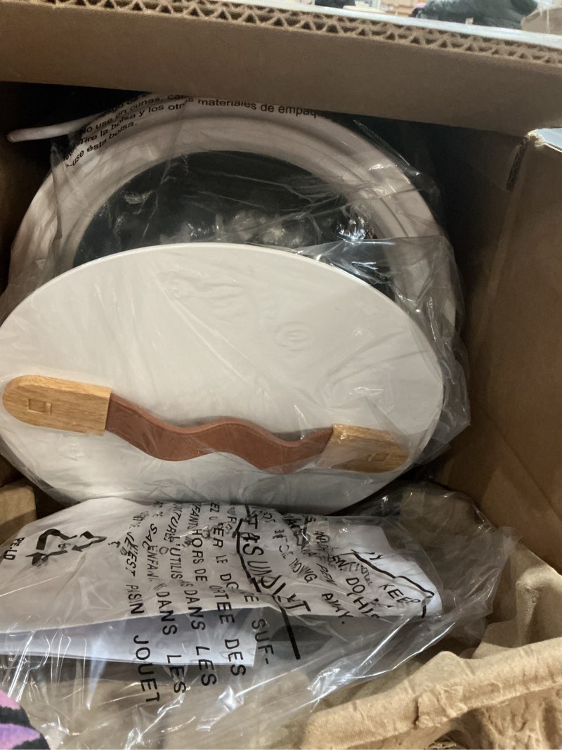 Condition photo showing New/Like New for Keenray Towel Warmer for Bathroom, Towel Warmer Bucket with Heating Progress Bar, Fragrance Disc Holder, Leather Handle, Auto Shut-Off Towel Bucket Fits Up to Two 40" x 70" Towels, Bathrobe, Blankets White/Champagne Gold 18L