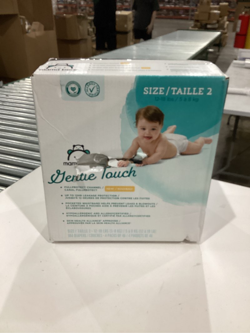 Condition photo showing New/Like New for Amazon Brand - Mama Bear Gentle Touch Diapers, Size 2, 184 Count (4 packs of 46) Size 2 (184 Count)