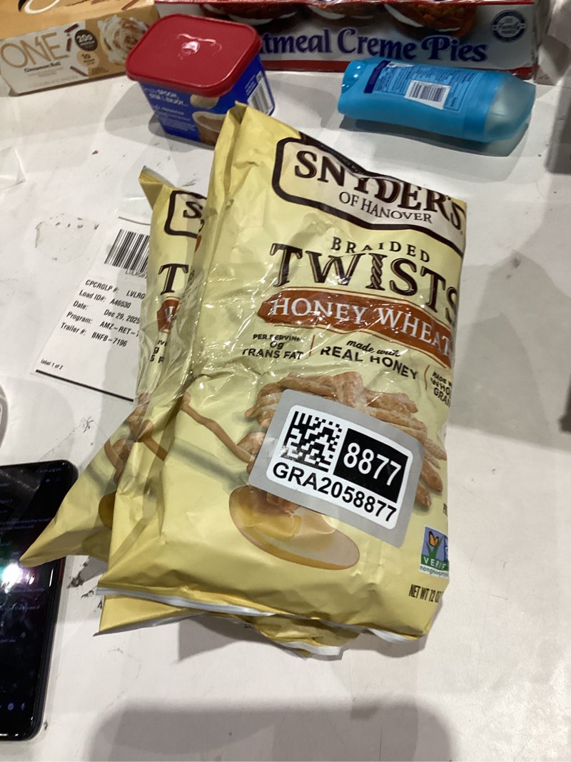Condition photo showing New/Like New for Snyder's of Hanover Pretzels, Braided Pretzel Twists Honey Wheat, 12 Oz (Pack of 3)