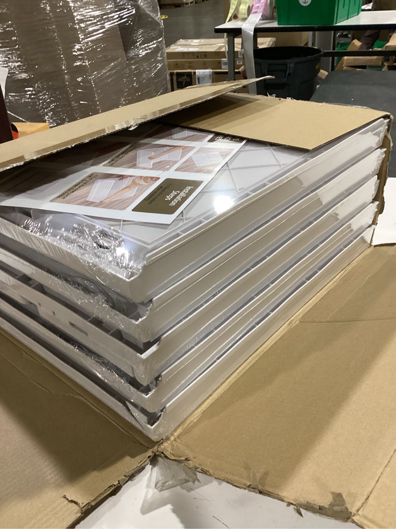 Condition photo showing New/Like New for 5 Pack Stackable Closet Storage Basket - Stackable Storage Bins, Multifunctional & Foldable Closet Organizer Waterproof, Wardrobe Cupboard Space-Saving Hat Storage Drawer Organizer, White White 5 Pack White