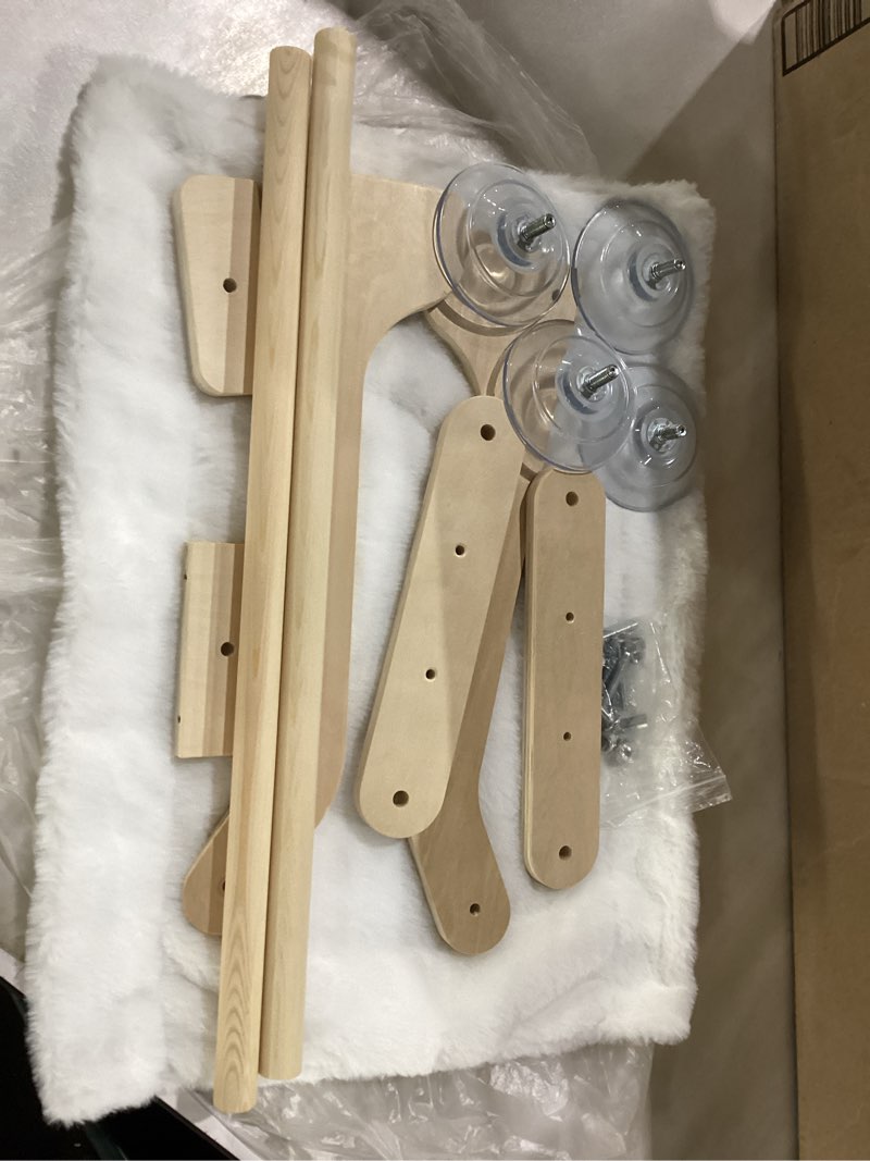 Nylvian Cat Window Perch Hammock Bed - Foldable Hardwood Frame, No-Drill with Strong Suction Cups, P