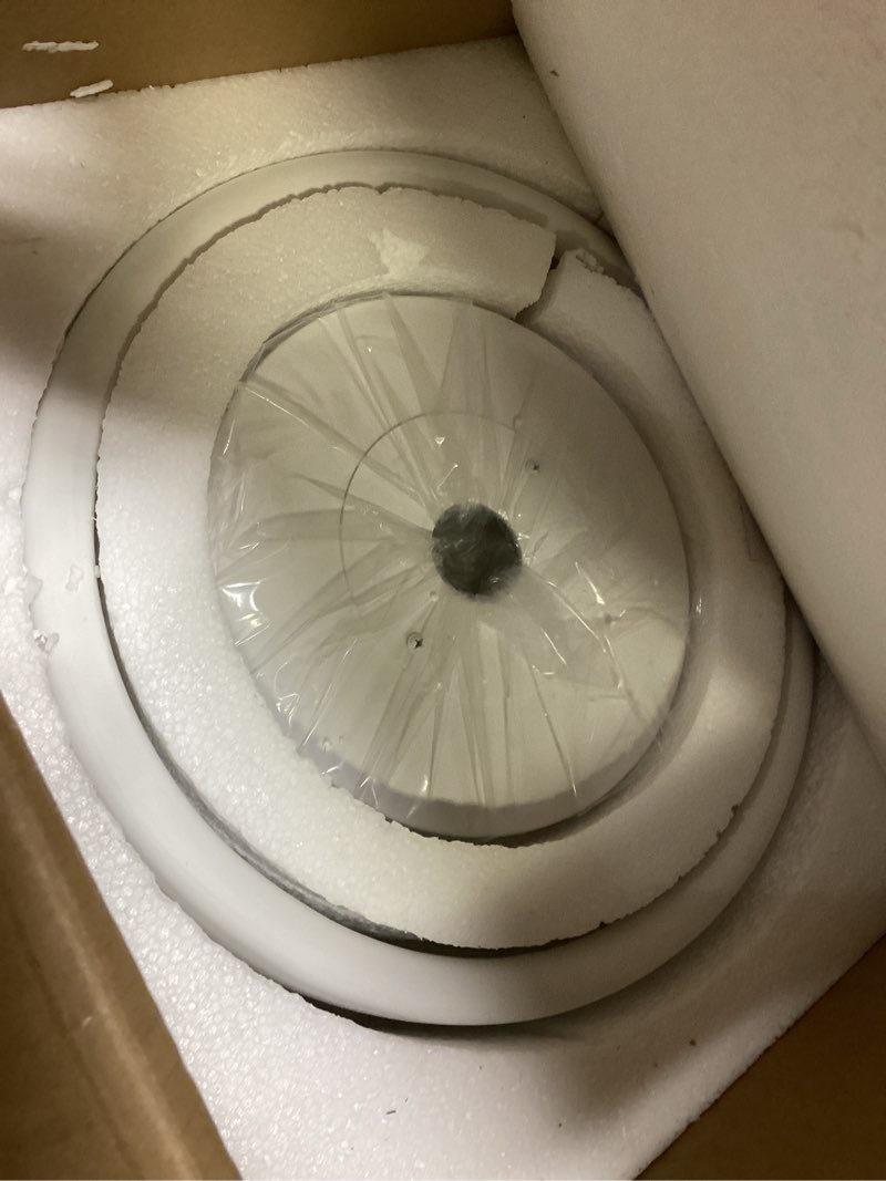 Condition photo showing Good Condition for ckensu modern porcelain flush mount ceiling light - white ceramic shade, vintage farmhouse lighting 