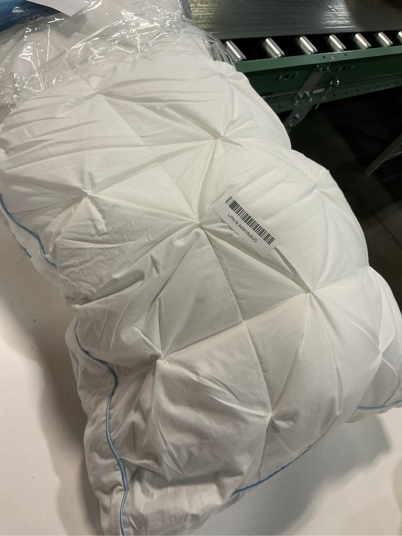 Condition photo showing As Is for QUTOOL Luxury Hotel Goose Feather Pillow, 100% Cotton Cover, Soft Support Pillow, Suitable for Sleepers on The Back, Sides, and Stomach, King Size Bed Pillows Set of 2 White King (Pack of 2)