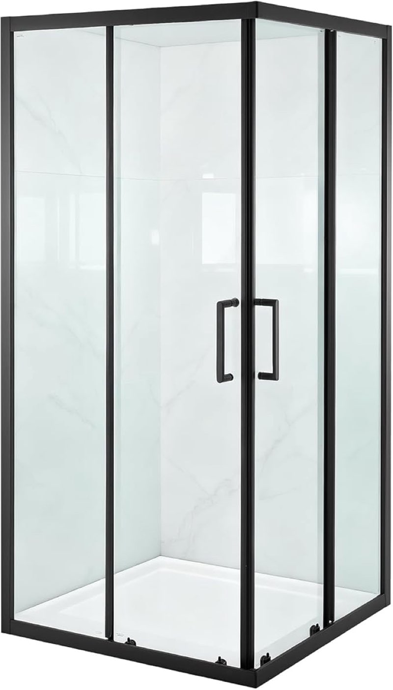 VEVOR Shower Enclosure, 35 in. D x 35 in. W x 72 in. H, Framed Corner Double Sliding Shower Door with 1/4 in. Clear Tempered Glass, Shower Stall for Walk in Shower (Shower Base Not Included)