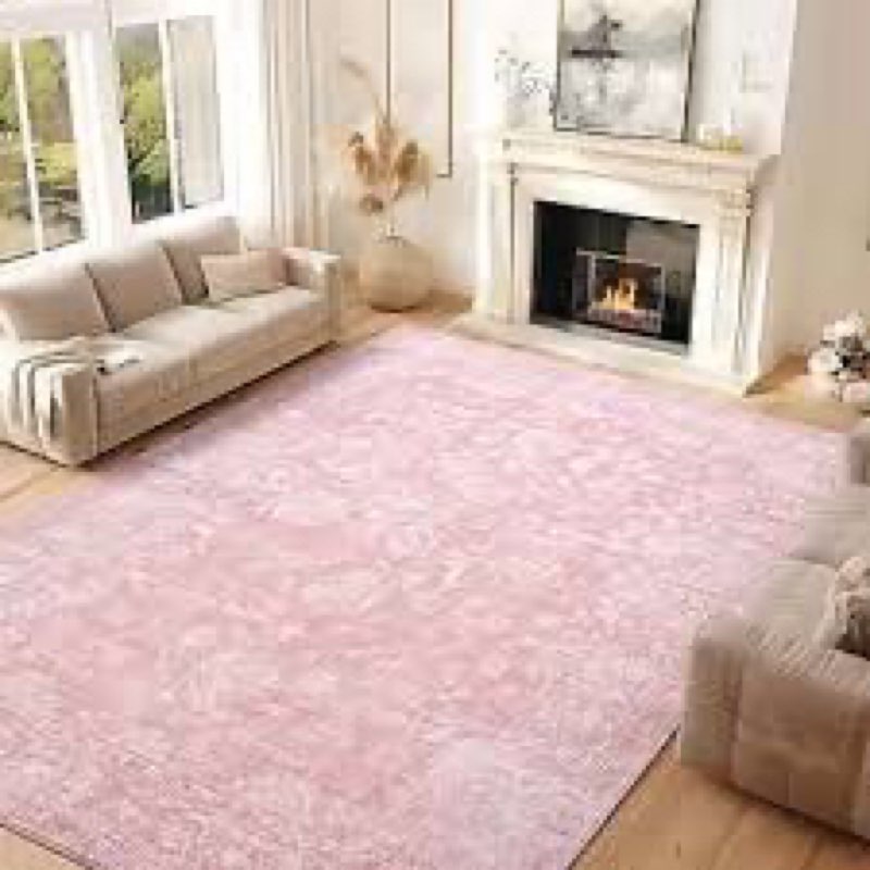 FROZZUR Boho Green Area Rug 6x9 Large Vintage Rug for Living Room Bedroom Dining Table, Non Slip Distressed Washable Rugs for Home Office Christmas Decor Green 6' x 9' (Rectangular) Green