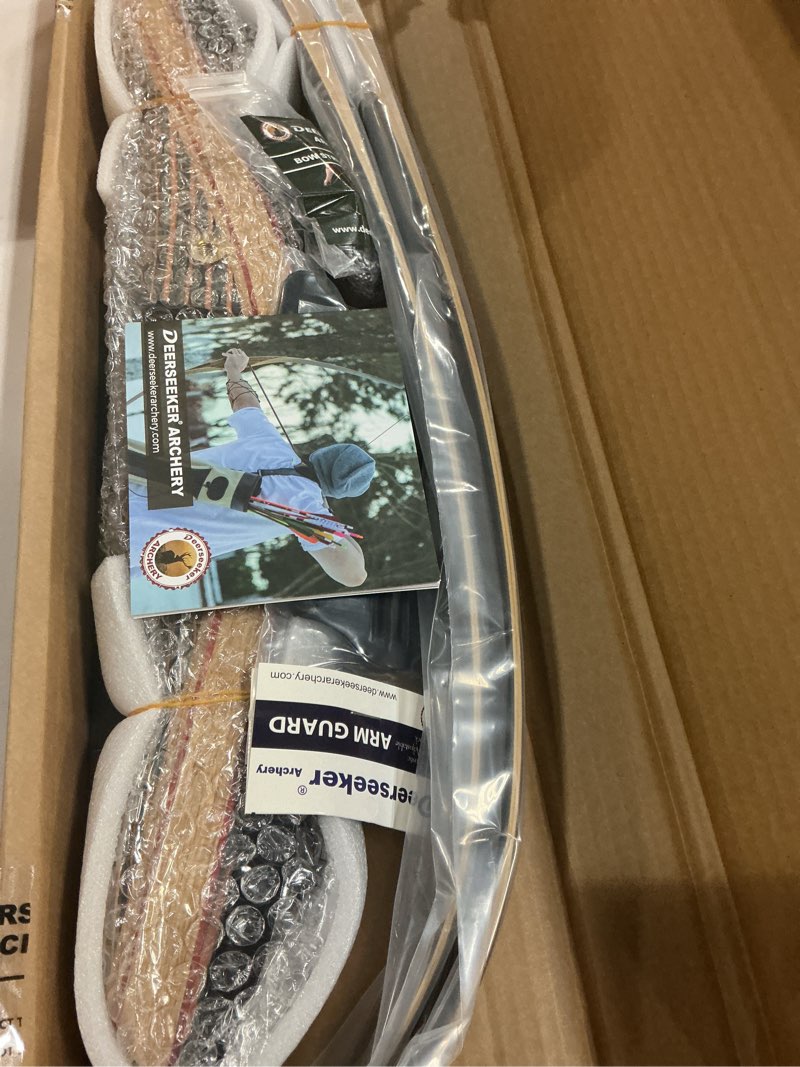Condition photo showing New/Like New for Deerseeker Archery 62" Takedown Recurve Bow Set for Adults & Youth with Right Hand & Left Handed Laminated Wooden Riser Bow Hunting Target Shooting 20-60lbs 50 lb Right Hand
