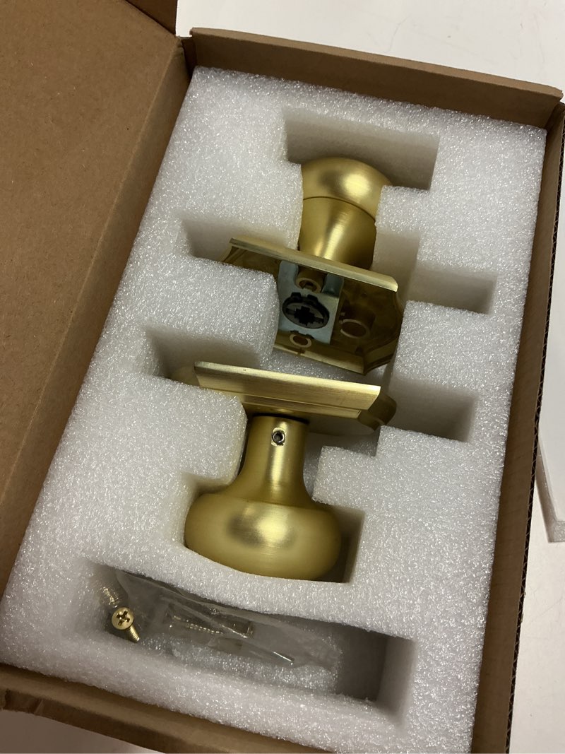 Condition photo showing Good Condition for Door Knobs Interior,Classic Decorative Satin Brass Dummy Door Knob, Durable Stylish Hardware for Indoor Use- 2 Pack Satin Brass Dummy 2 Pack
