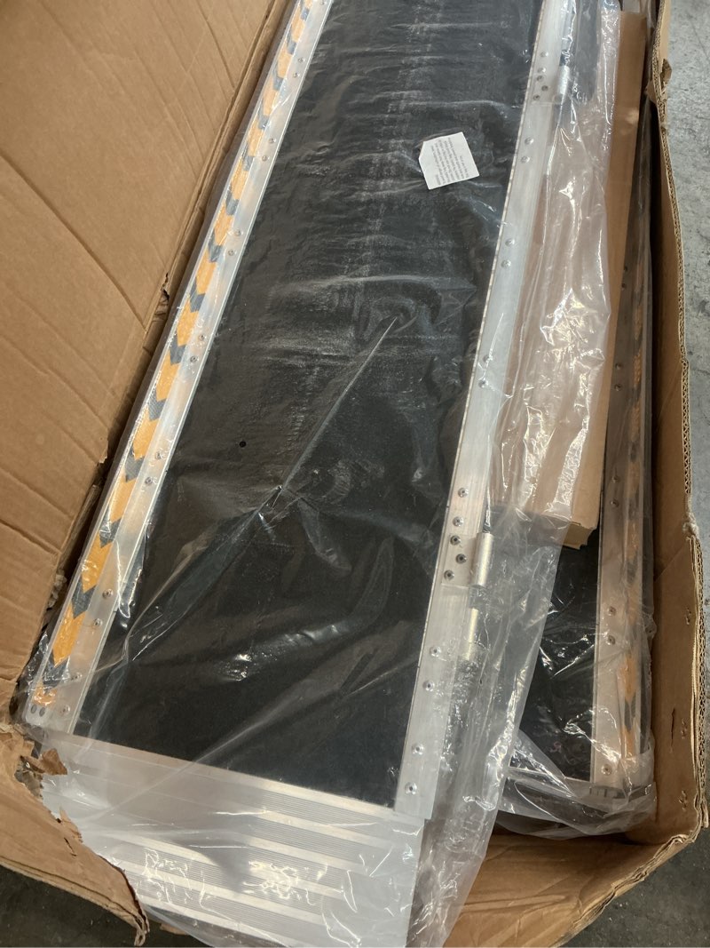 Condition photo showing Good Condition for wheelchair ramp 14 feet - aluminum long wheelchair ramp - loading capacity 600 lbs - portable 14 foot ramp with extra support leg
