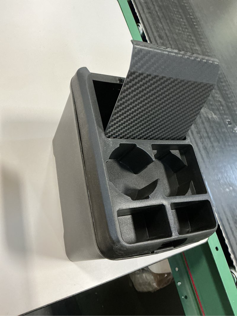 Condition photo showing As Is for Car Trash Can Bin Waste Container Multi-Function Storage Box Car Cup Holder Car Organizer