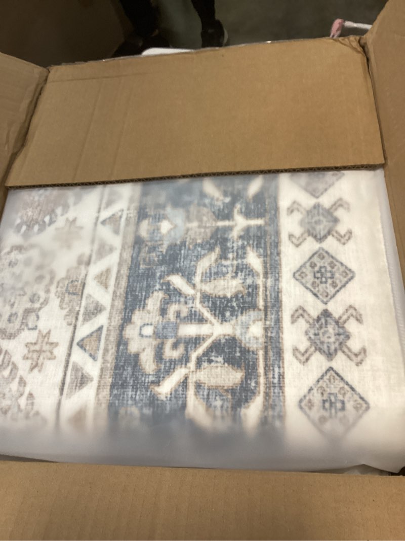 Condition photo showing Good Condition for zesthome 8x10 Area Rugs for Living Room,Non-Slip Backing Washable Rugs,Vintage Large Area Rug,Stain Resistant Home Decor Rug (Blue/Beige,8'x10') Blue/Beige 8' x 10' (Rectangular)