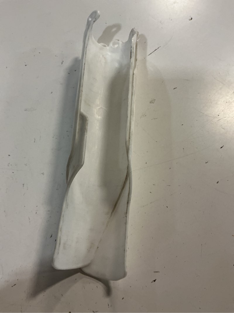 Condition photo showing As Is for evgatsauto fork guard, 2pcs abs front fork tube cover fork protector replacement for cr125 cr250 cr500 crf250r crf250x crf450x