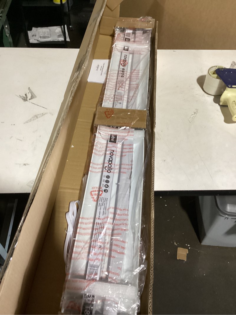 Condition photo showing As Is for Designers Fountain 2-Lights Shop Light Fixture, 4 ft T8 LED Hanging Ceiling Lighting for Garage, Work Bench, Workshop and Utility Room, White Tubes, SL602T1840 120V