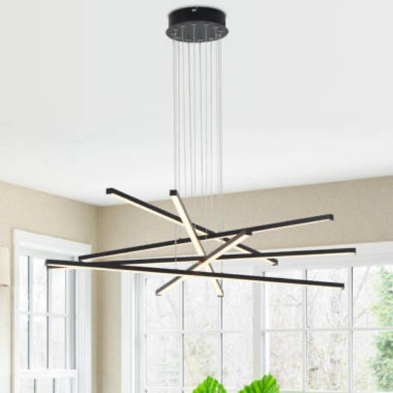 Kanise 3-Light WiFi Smart Modern Chandelier Rectangular Kitchen Island Pendant with Remote