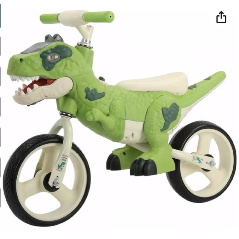 dinosaur-themed toddler balance bike toys for 3 4 5 6 7 year old girls & boys - music & lighting effects, no-pedal training bike, best gifts for kids with carbon steel frame & adjustable handlebar