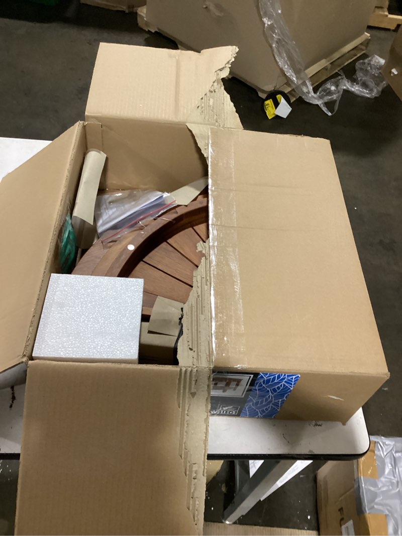 Condition photo showing Good Condition for Aqua Teak Corner Stool with Shelf