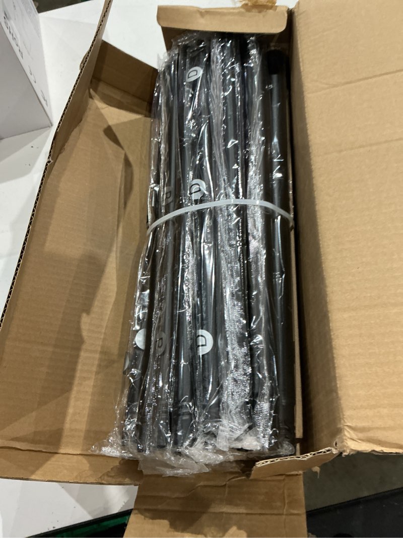 Condition photo showing Good Condition for double curtain rod, black extra long dual curatin rod for windows 120 to 170 inches, 1" adjustable heavy duty window treatment rods with end cap finial, decorative spliced metal drapery rods black 36"-176"