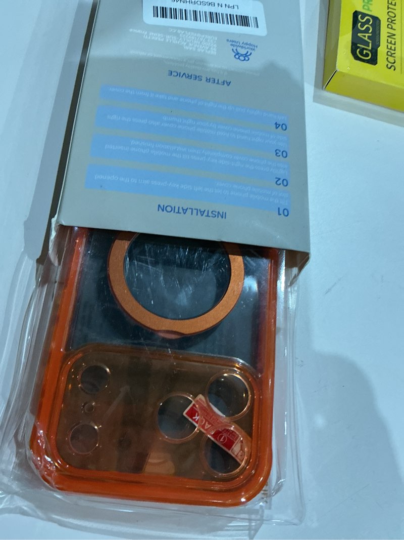 Condition photo showing Good Condition for magnetic privacy case for iphone 17 pro max [invisible magnetic kickstand] [fit for magsafe] built-in anti peep screen protector, camera protection full body phone case drop proof cover - orange for iphone 17 pro max orange
