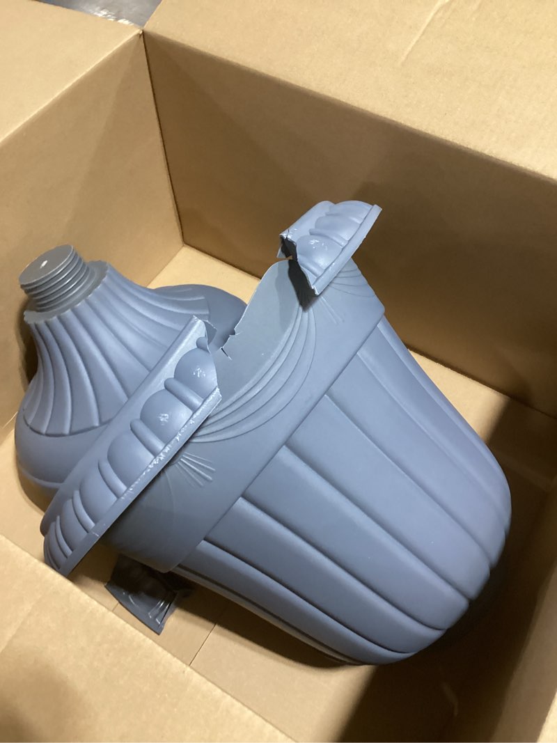 Condition photo showing Good Condition for PL00GY Classic Traditional Plastic Urn Planter Indoor/Outdoor, 16" x 18", Gray