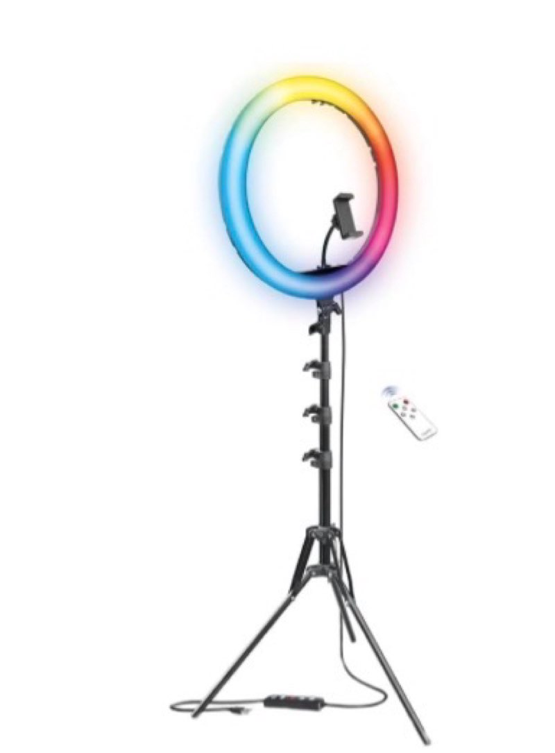 Bower Ring Light with Stand. 16 inch RGB LED Light, 62" Tripod Phone Holder, Wireless Remote, 16 Special Effects/9 Colors/3 White Lights for Selfie, Live Stream, Makeup, YouTube, TikTok, Videos