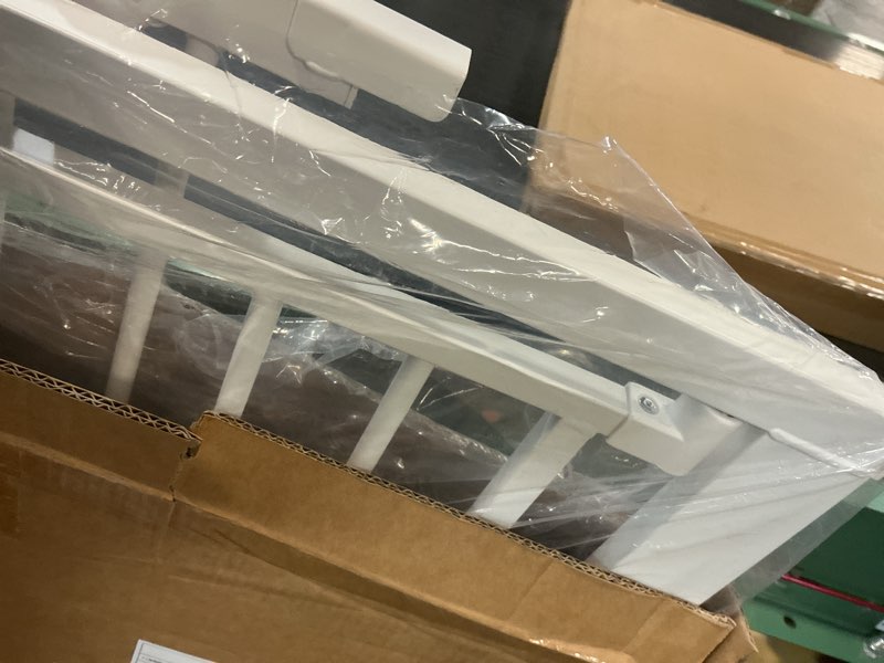 Condition photo showing New/Like New for babelio auto close baby gate with cat door,29-43" metal gate for doorway,stairs, house,easy walk thru with pet door,includes 4 wall cups and 3 extension pieces,white white 29-43" wide, 30" tall