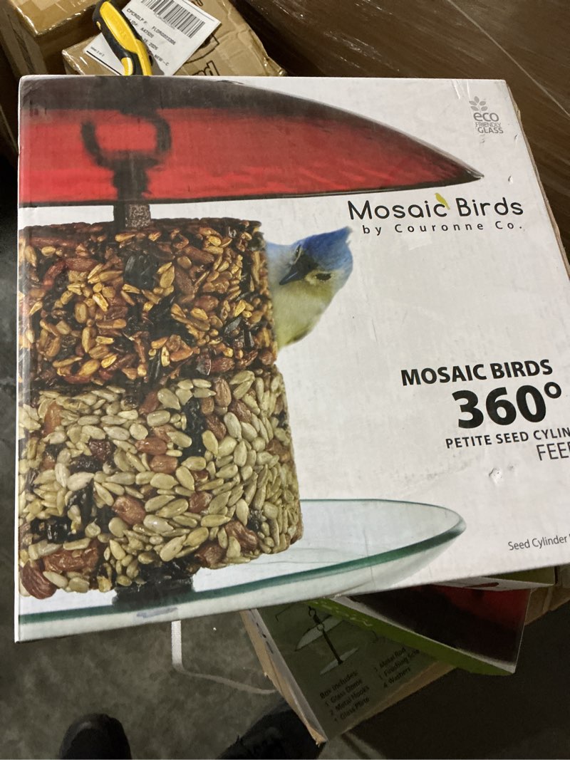 Condition photo showing New/Like New for Mosaic Birds 360 Degree Petite Seed Cylinder Feeder  M392-200  15 inches wide