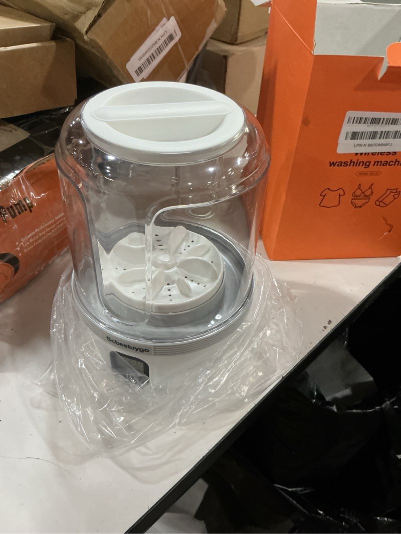 Condition photo showing New/Like New for underwear washing machine, upgrade 1.5l mini portable washing machine rechargeable underwear washer deep cleans small clothes for apartment, dorm, rv, travel & hotel use white