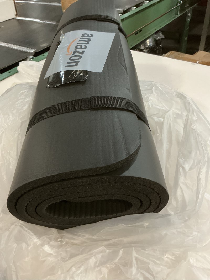 Condition photo showing Good Condition for Gaiam Essentials 2/5" Thick (10mm) Yoga & Pilates, Fitness & Exercise Mat with Easy-Cinch Carrier Strap Cusion Support For Fitness and Gym Workouts Black 2/5" (10MM)