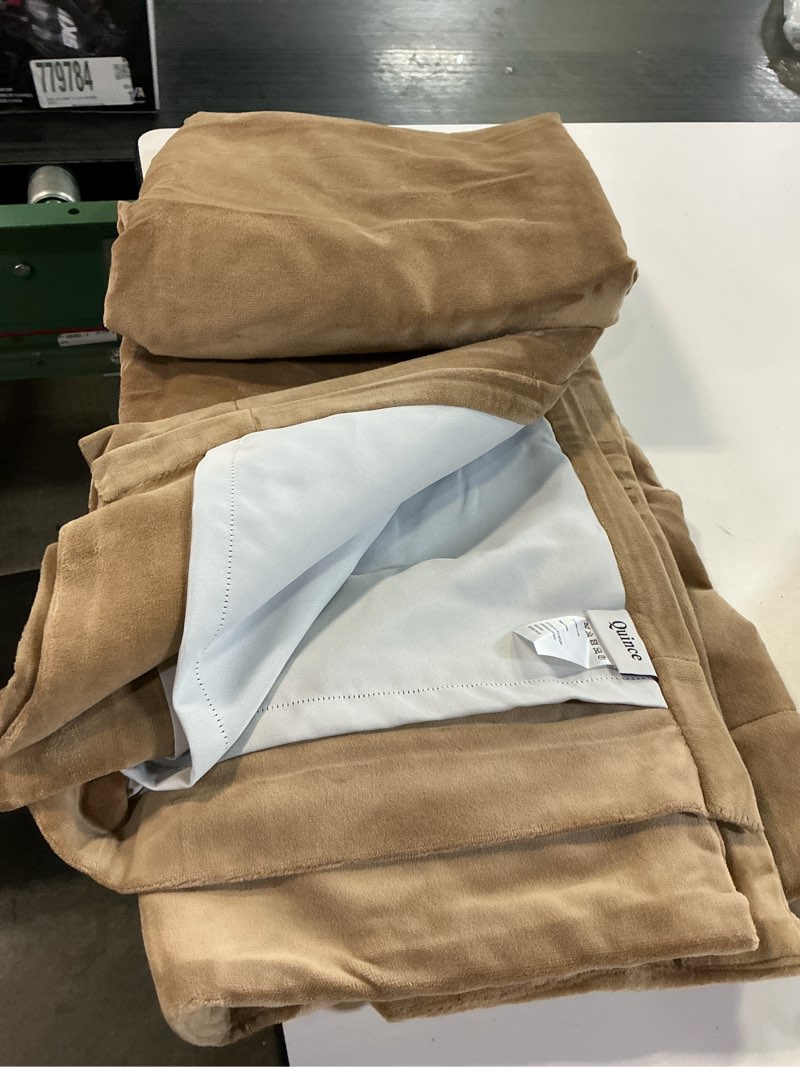 Condition photo showing Good Condition for cotton velvet curtain - single panel color: camel(48inx48in)