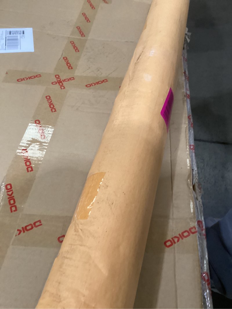 Condition photo showing As Is for Area Floor Mat for Home, 8'×10' Large Black No Slip Waterproof Vinyl Area Rug for Dining Room, Spill Resistant Hard Floor Protector Cover for Mud Room, Easy Clean Splat Mat for Under High Chair Black 8' x 10' (Rectangular)