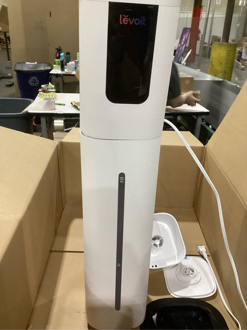 Condition photo showing As Is for levoit oasismist 1000s (10l) smart humidifier for home large room bedroom, last 100 hours suitable for indoor plant, cover up to 600ft², easy top fill, remoter & voice control, auto mode, quiet, white smart cool mist humidifier 10l