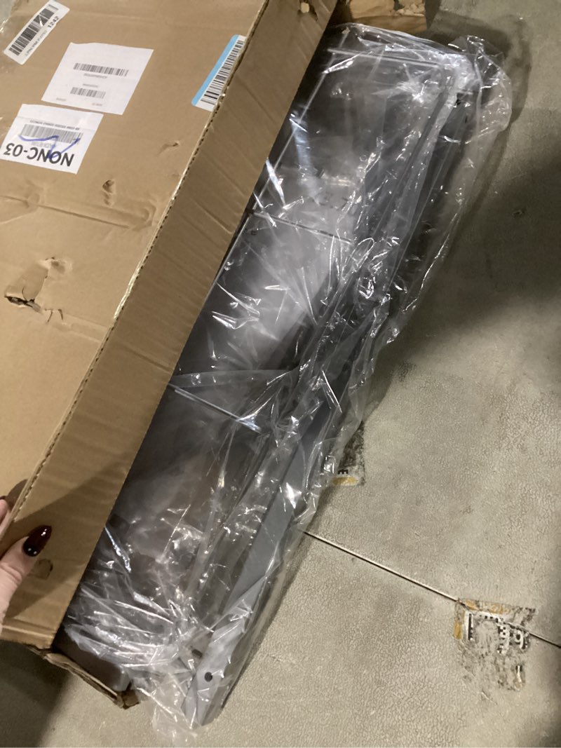 Condition photo showing As Is for 35 qt double pullout trash can with soft-close slides, twin mode under sink garbage bin kit with door mounting for kitchen cabinets, trash can not included, requires 16" w x 23" d cabinets double with dual setup