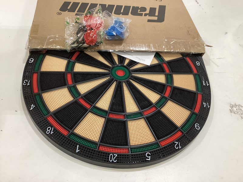 Condition photo showing Good Condition for franklin sports electronic dart board sets - soft tip electric dartboard with digital scoreboard - (6) darts included