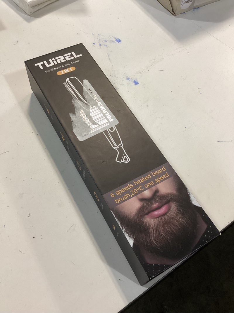 Condition photo showing New/Like New for Beard Straightener for Men, 2 in 1 Heated Beard Brush, 6 Temperature Settings LCD Display Anti-scalding Hot Comb for Beard Care Kit for Men Gifts Set