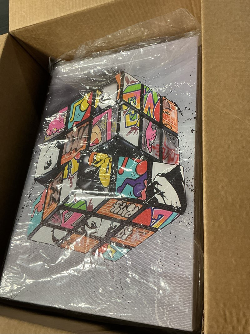 Condition photo showing New/Like New for Multi Panel Graffiti Canvas Wall Art - 3 Piece Graffiti Pop Street Art Canvas Prints for Wall Decor, Cool Framed Artwork for Boys Bedroom Man Cave Ready to Hang 12x18 Inches x 3Panel 3Panels Graffiti Canvas - 05 S-(12x18Inches x3pcs)