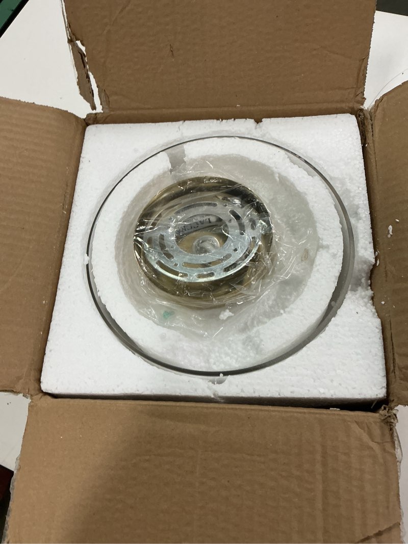 Condition photo showing Good Condition for Semi Flush Mount Ceiling Light Brushed Gold - Clear Glass Pendant Lamp Shade, Modern Farmhouse Light Fixture for Hallway Corridor Kitchen Entryway Bedroom, Bulb Not Included