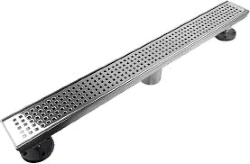 Neodrain 36-Inch Linear Shower Drain with Removable Quadrato Pattern Grate Cover, Polished 304 Stain
