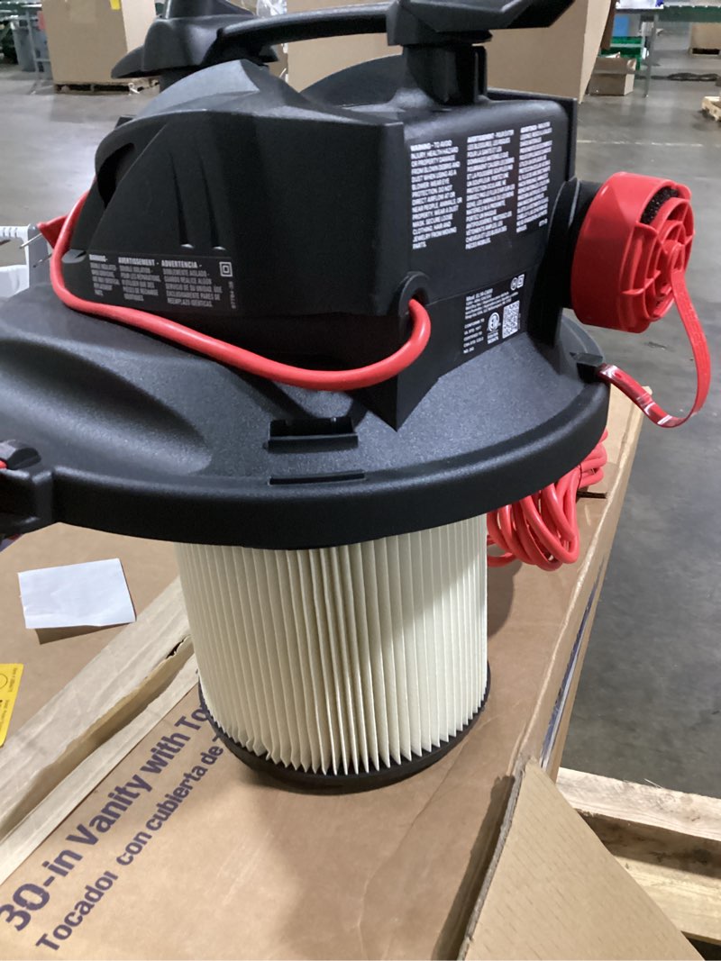 Condition photo showing Good Condition for shop-vac 12-gallon 6 hp corded wet/dry shop vacuum with accessories included
