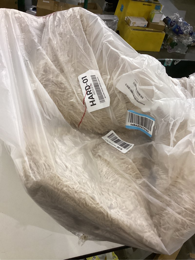 Condition photo showing Good Condition for Fluffy Rug Shaggy Area Rug, Beige 5x8 Area Rugs for Bedroom, Small Bedside Rug, Soft Fluffy Shaggy Entryway Throw Rugs for Living Room Bedroom Kids Room Home Decor 5' x 8' (Rectangular) Beige