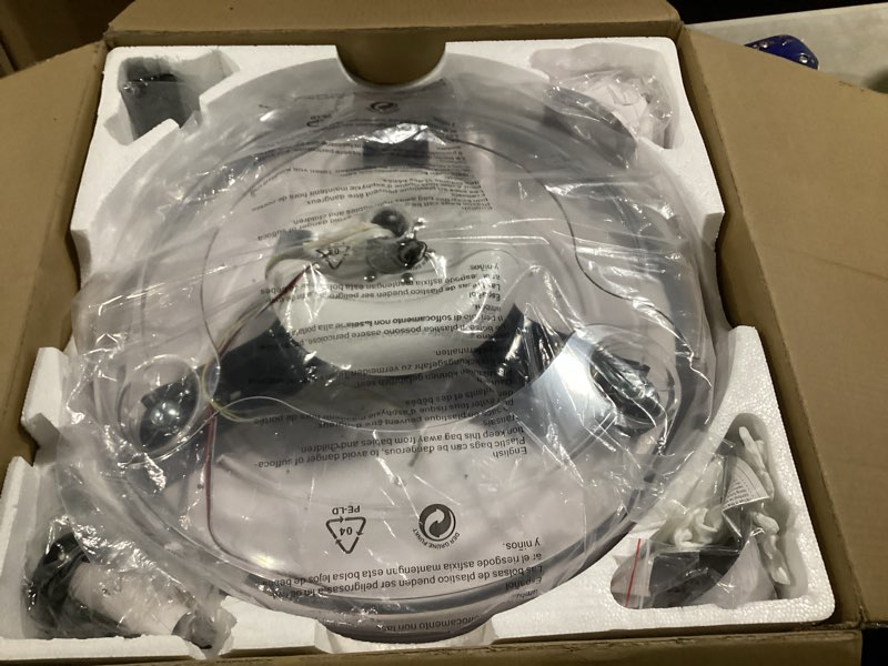 Condition photo showing Good Condition for Depuley Retractable Ceiling Fans with Lights: 42 Inch Modern Fandelier Ceiling Fan with Light Remote & APP Control - White Dimmable LED Chandelier Fan Invisible Blades Reversible for Living Room White 42 Inch