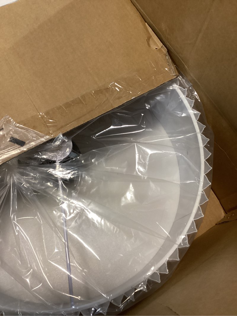 Condition photo showing New/Like New for Bargeni 16.5 Inch Semi Flush Mount Ceiling Light Fixture,Gold Finish with Pleated Fabric Shade,3-Lig