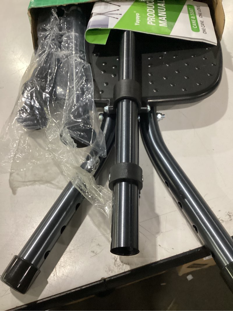 Condition photo showing Good Condition for yayayo hold 440 lbs folding canes with seat walking stick height adjustment cane seat capacity frosted handle with magnetic therapy stone crutches stool square led