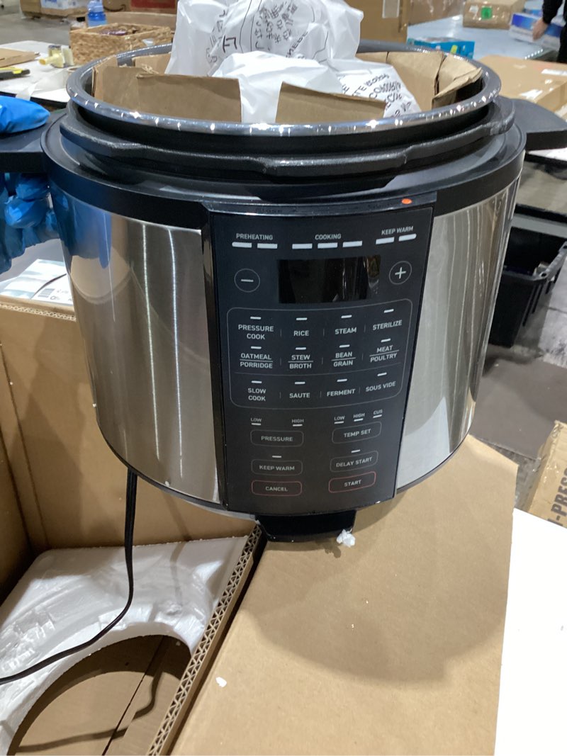 Condition photo showing Good Condition for midea 12-in-1 electric pressure cooker, 8 quarts, 12 presets, multi-functional programmable slow cooker, rice cooker, steamer, sauté pan, yogurt maker, and more, stainless steel black 8 quarts