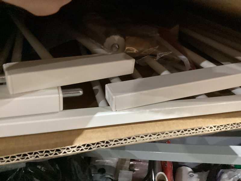 Condition photo showing As Is for 29.5-59.8" magnetic baby gate for stairs, baby safety essentials, auto close gate for doorways, easy install pressure mounted dog gate indoor, pet gates for dogs, white 29.5-59.8"w×30"h