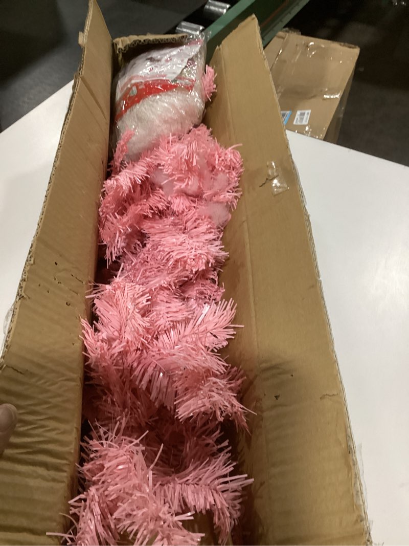 Condition photo showing As Is for Pink Christmas Tree, 4FT Christmas Tree with Metal Stand, Artificial Pink Tree with 300 Branch Tips, Easy Assembly, for Indoor Outdoor Holiday Decoration Pink2