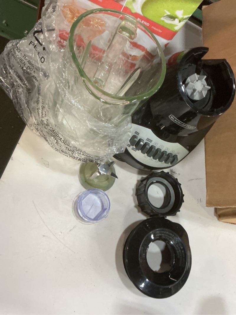 Condition photo showing As Is for BLACK+DECKER Countertop Blender with 6-Cup Glass Jar, 10-Speed Settings, Black, BL2010BG
