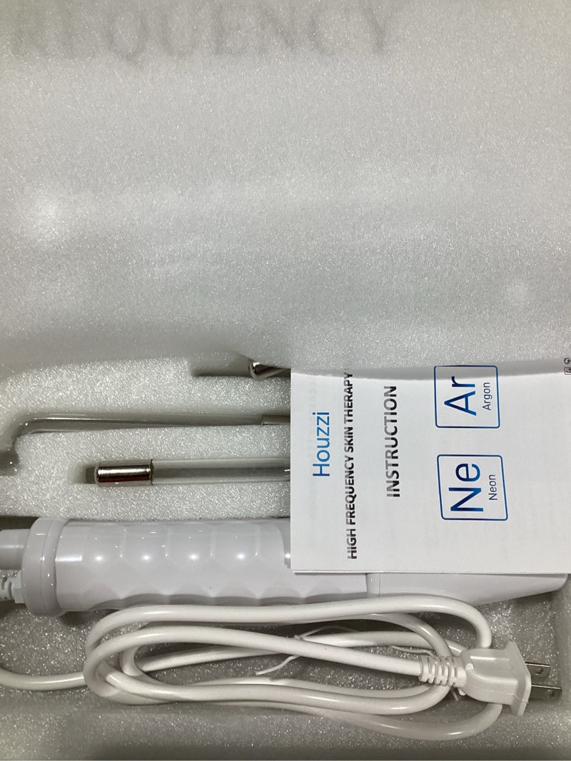 Condition photo showing As Is for high frequency wand, portable facial device with 4 different tubes